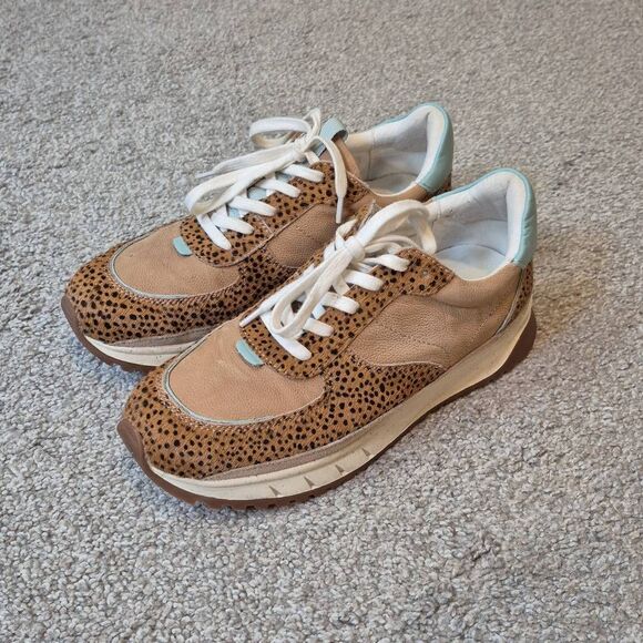Madewell Kickoff Trainer Sneakers in Spot Dot Calf Hair Nubuck Size 8.5 - Picture 1 of 6